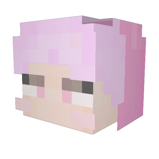 EldaL Minecraft avatar head, 3D render