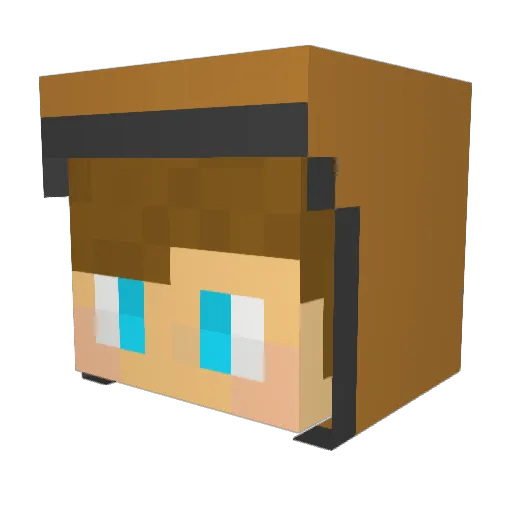 Eldasch Minecraft avatar head, 3D render