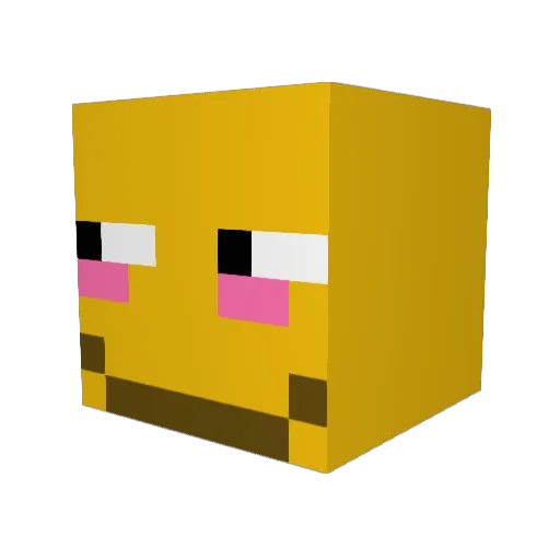 EldenWang Minecraft avatar head, 3D render