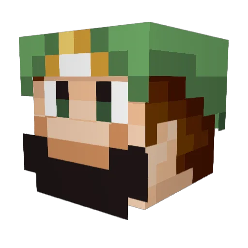 ElderPig08 Minecraft avatar head, 3D render