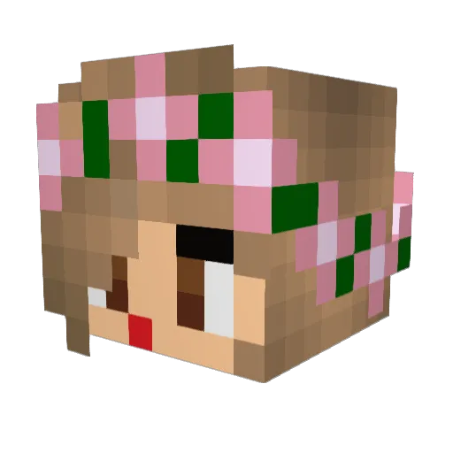 Elderess Minecraft avatar head, 3D render