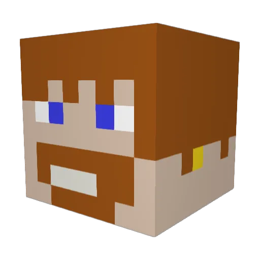 ElderlyBanger Minecraft avatar head, 3D render