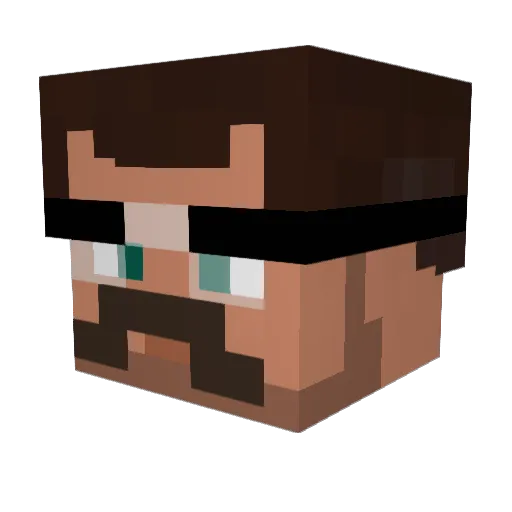 Eldersnail Minecraft avatar head, 3D render