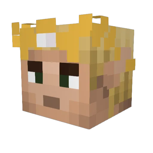 Eldira Minecraft avatar head, 3D render