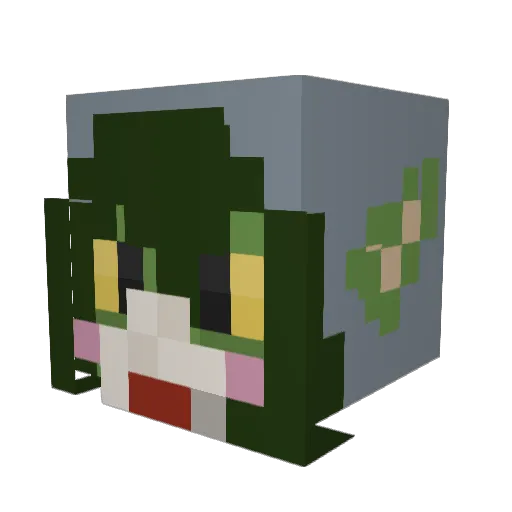 Eldritchrat Minecraft avatar head, 3D render