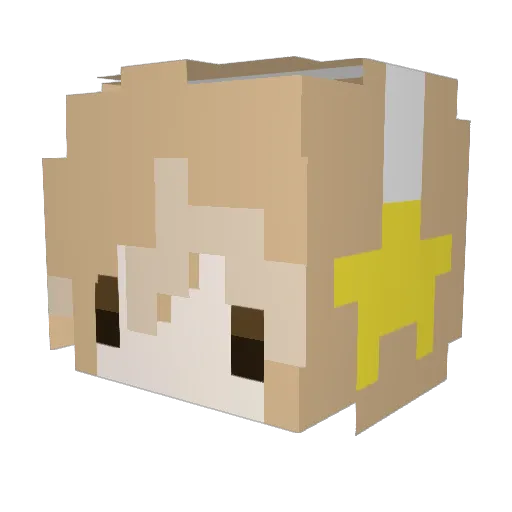 EleUnicorno Minecraft avatar head, 3D render