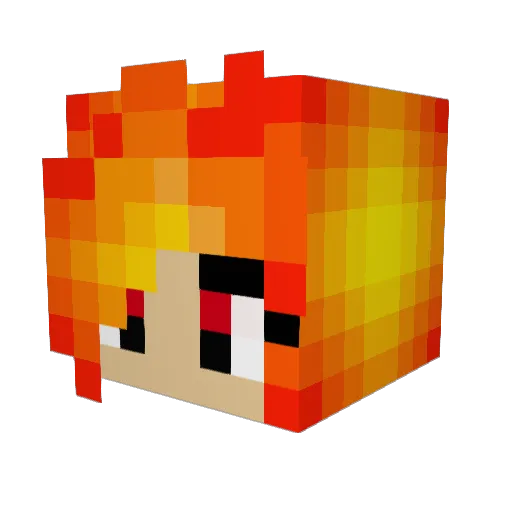 Eleadill Minecraft avatar head, 3D render