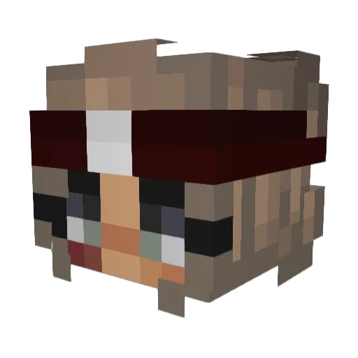Elebender Minecraft avatar head, 3D render