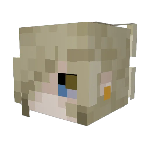 Elec32 Minecraft avatar head, 3D render