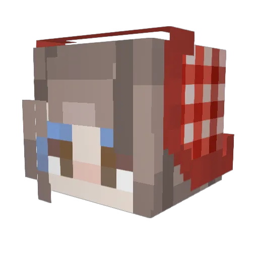 ElectraHeartz Minecraft avatar head, 3D render