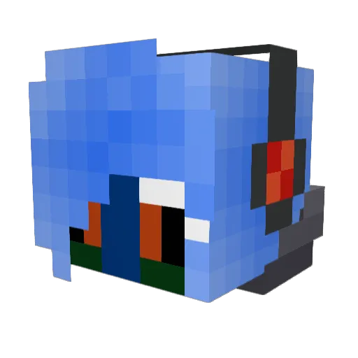 ElectricCookie Minecraft avatar head, 3D render