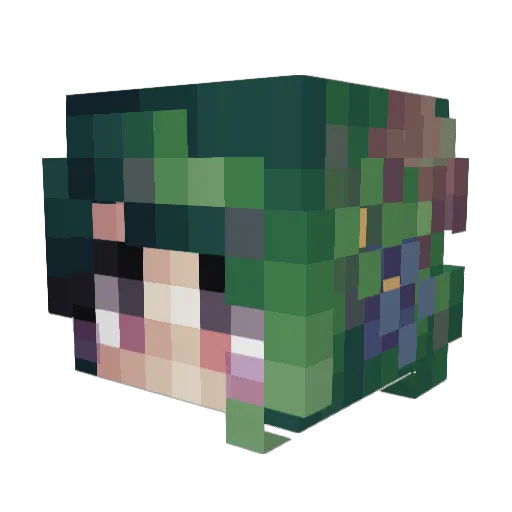 ElectricDream Minecraft avatar head, 3D render