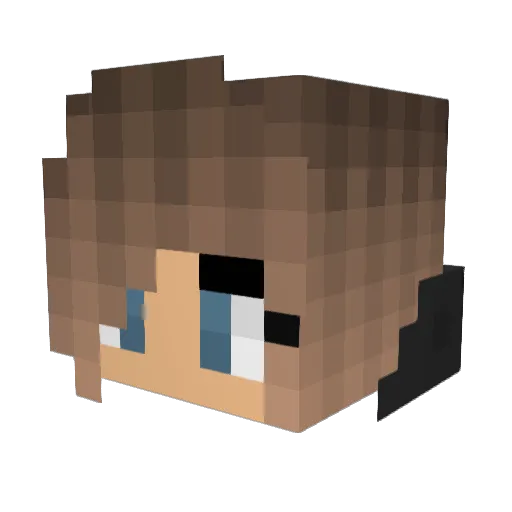 Electris Minecraft avatar head, 3D render