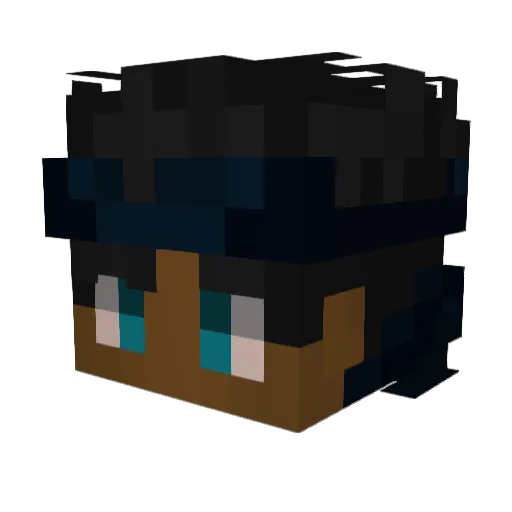 ElectroByte Minecraft avatar head, 3D render
