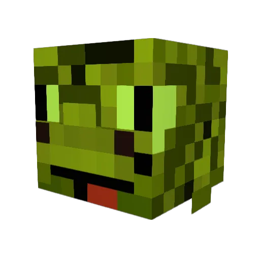 ElectroLizard Minecraft avatar head, 3D render