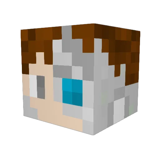 ElectroNoxis Minecraft avatar head, 3D render