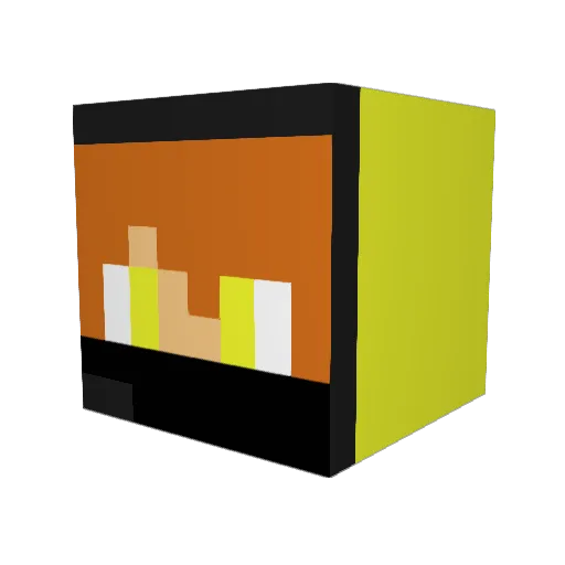 ElectroXYZ Minecraft avatar head, 3D render