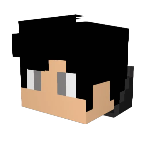 ElectroZlol Minecraft avatar head, 3D render