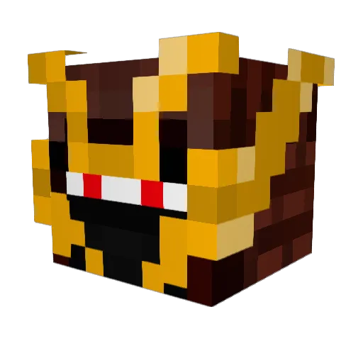 Electrodes Minecraft avatar head, 3D render