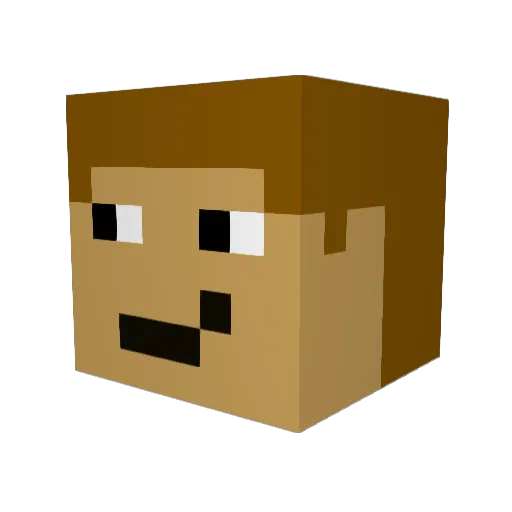 Electron_65 Minecraft avatar head, 3D render