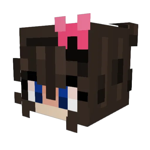 Eleenitaa Minecraft avatar head, 3D render