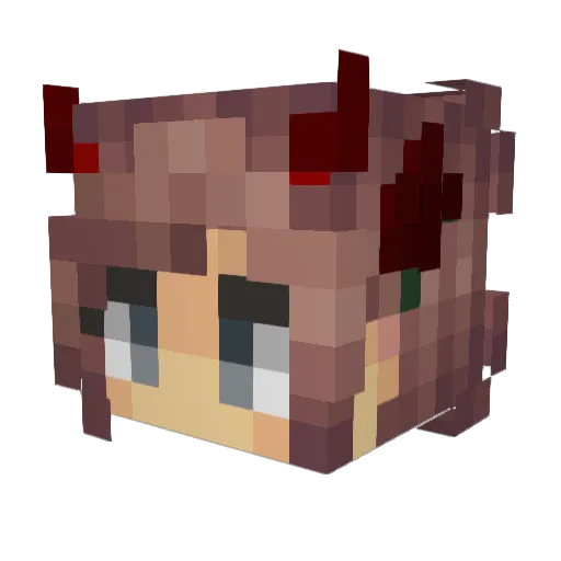 Elefiana Minecraft avatar head, 3D render