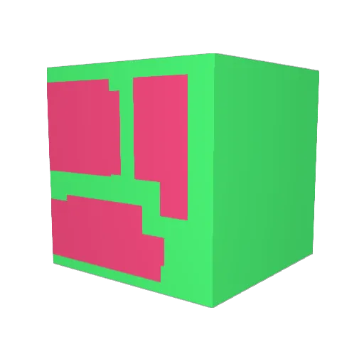 Eleged Minecraft avatar head, 3D render