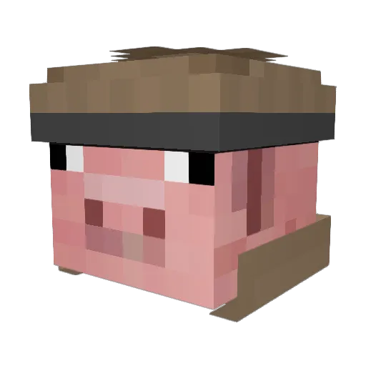 Elek0 Minecraft avatar head, 3D render