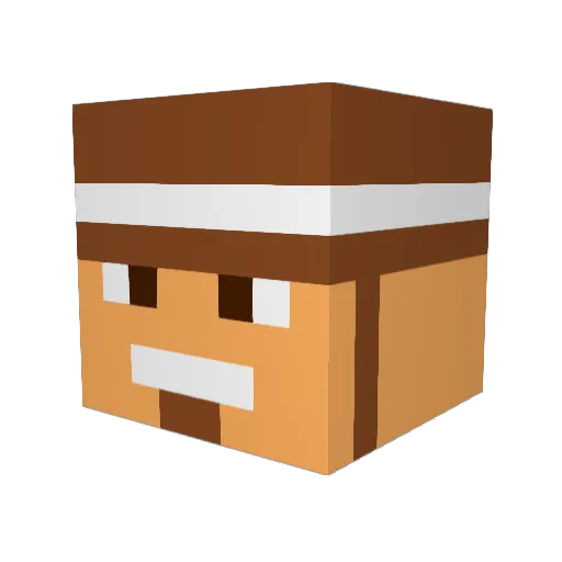 Elekipo Minecraft avatar head, 3D render
