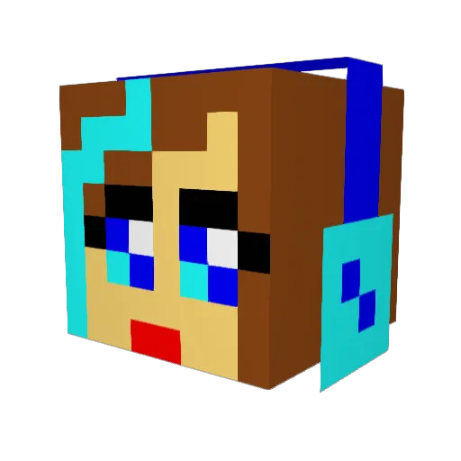 ElektraLilly Minecraft avatar head, 3D render