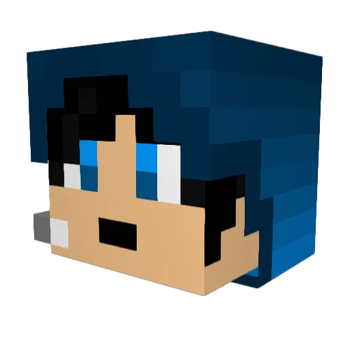 Elektrobrain Minecraft avatar head, 3D render