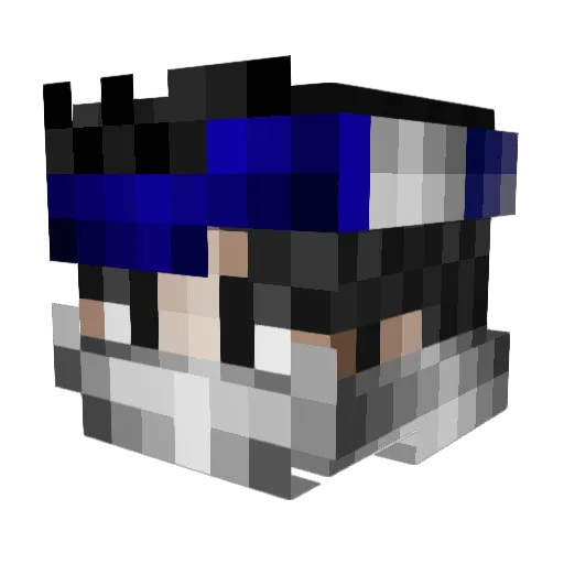 Elektrodes Minecraft avatar head, 3D render