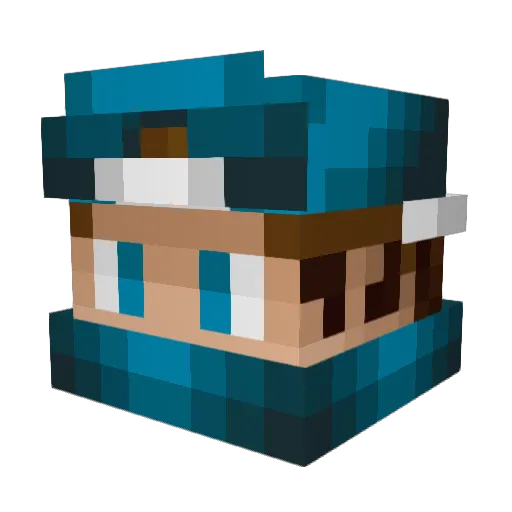 Elektroniker Minecraft avatar head, 3D render