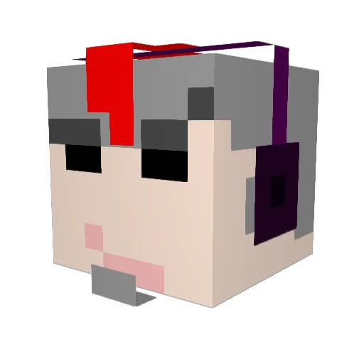 Elekzander Minecraft avatar head, 3D render