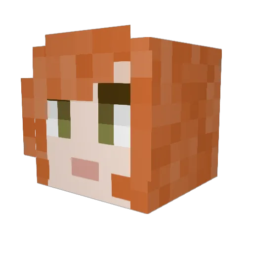 ElementalJean Minecraft avatar head, 3D render