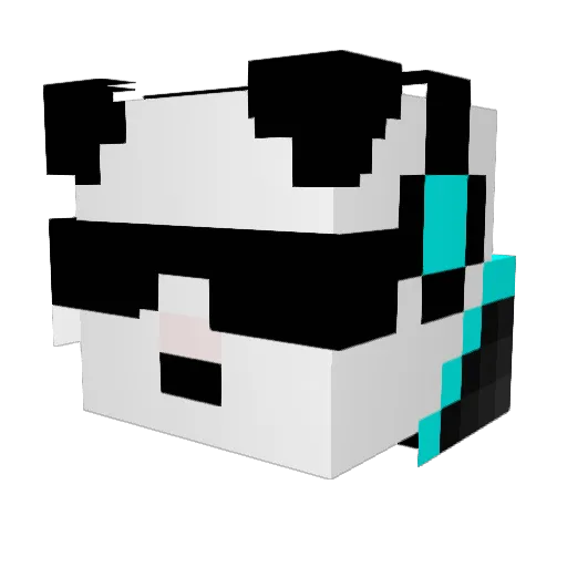 ElementalPanda15 Minecraft avatar head, 3D render