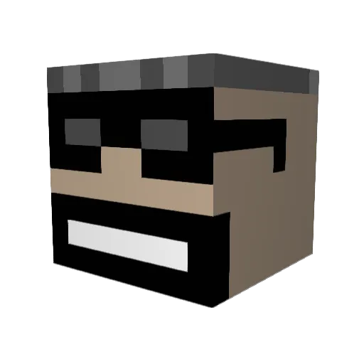 Elementard Minecraft avatar head, 3D render
