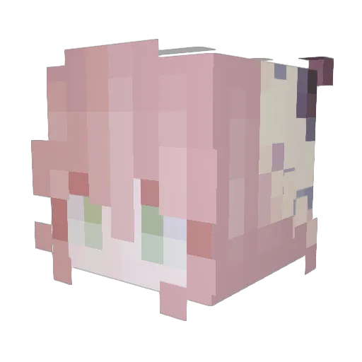 Elementia_ Minecraft avatar head, 3D render