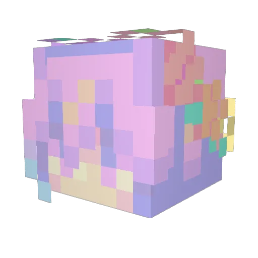 Elementiana Minecraft avatar head, 3D render