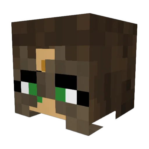 Elena_14 Minecraft avatar head, 3D render