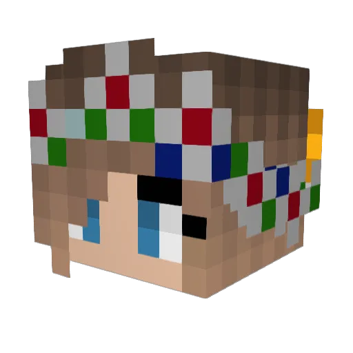 Elena_1 Minecraft avatar head, 3D render