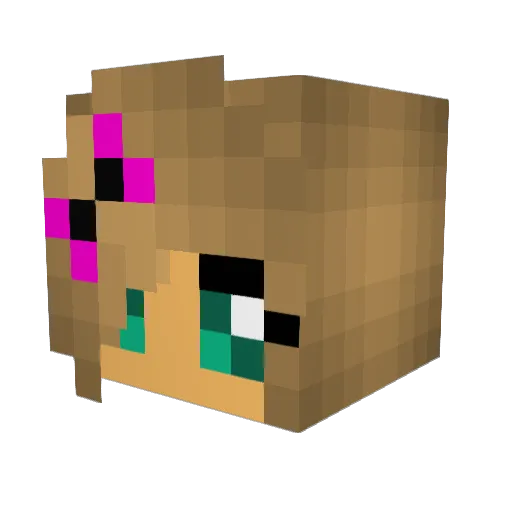 Elena_ITA Minecraft avatar head, 3D render