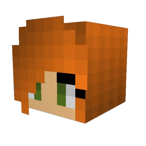 Elenawers Minecraft avatar head, 3D render