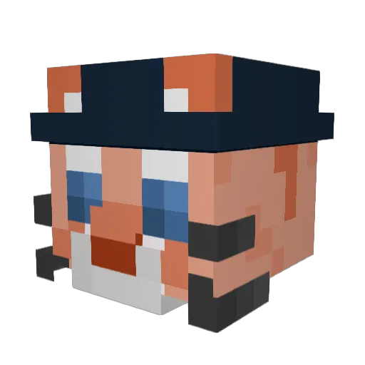 Elenix Minecraft avatar head, 3D render