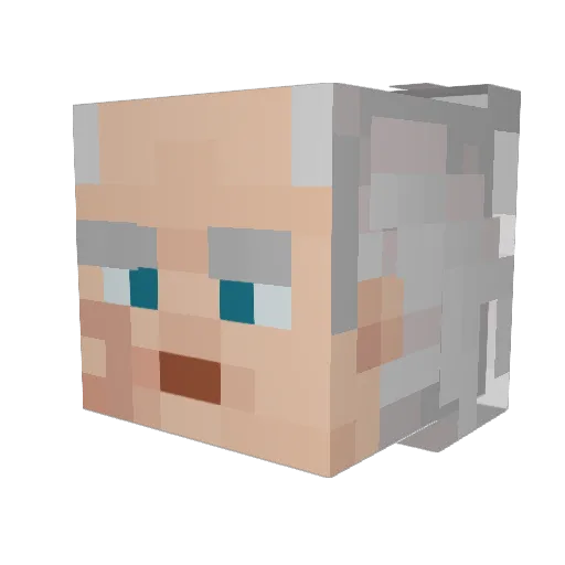 ElephantTech Minecraft avatar head, 3D render