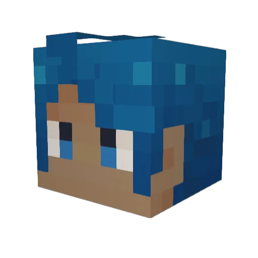 Eleroji Minecraft avatar head, 3D render