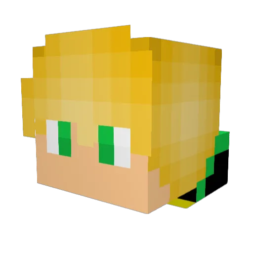 Eleshi Minecraft avatar head, 3D render