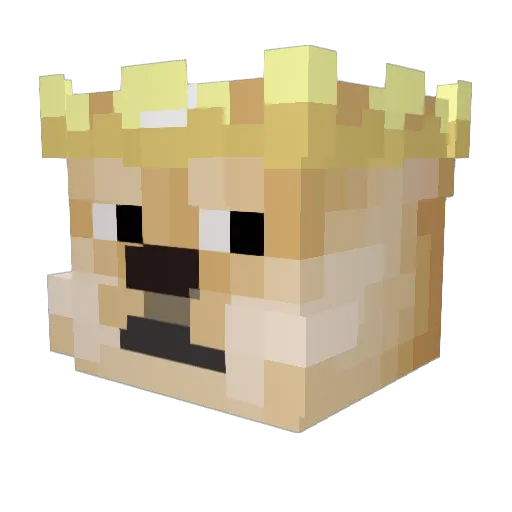Elevato Minecraft avatar head, 3D render