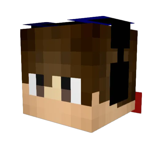 Elevencap Minecraft avatar head, 3D render
