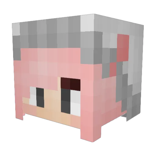 Elevory Minecraft avatar head, 3D render